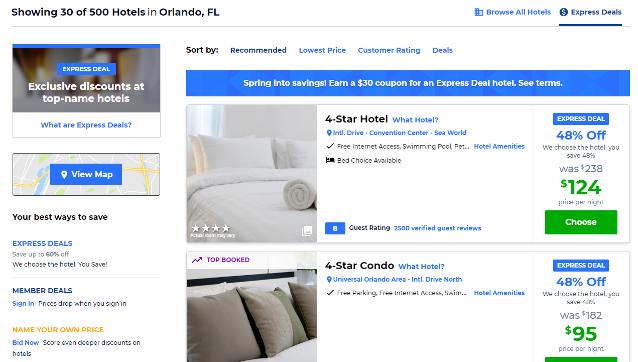 Booking a hotel on Priceline