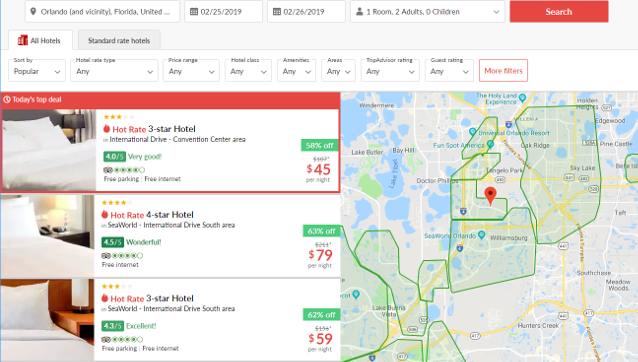 Booking a hotel on Hotwire