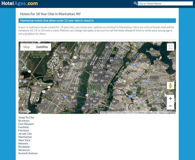 hotelages.com for finding hotels for 18 year olds